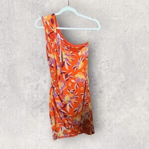 NWT Emory Park One Shoulder Orange Floral Dress